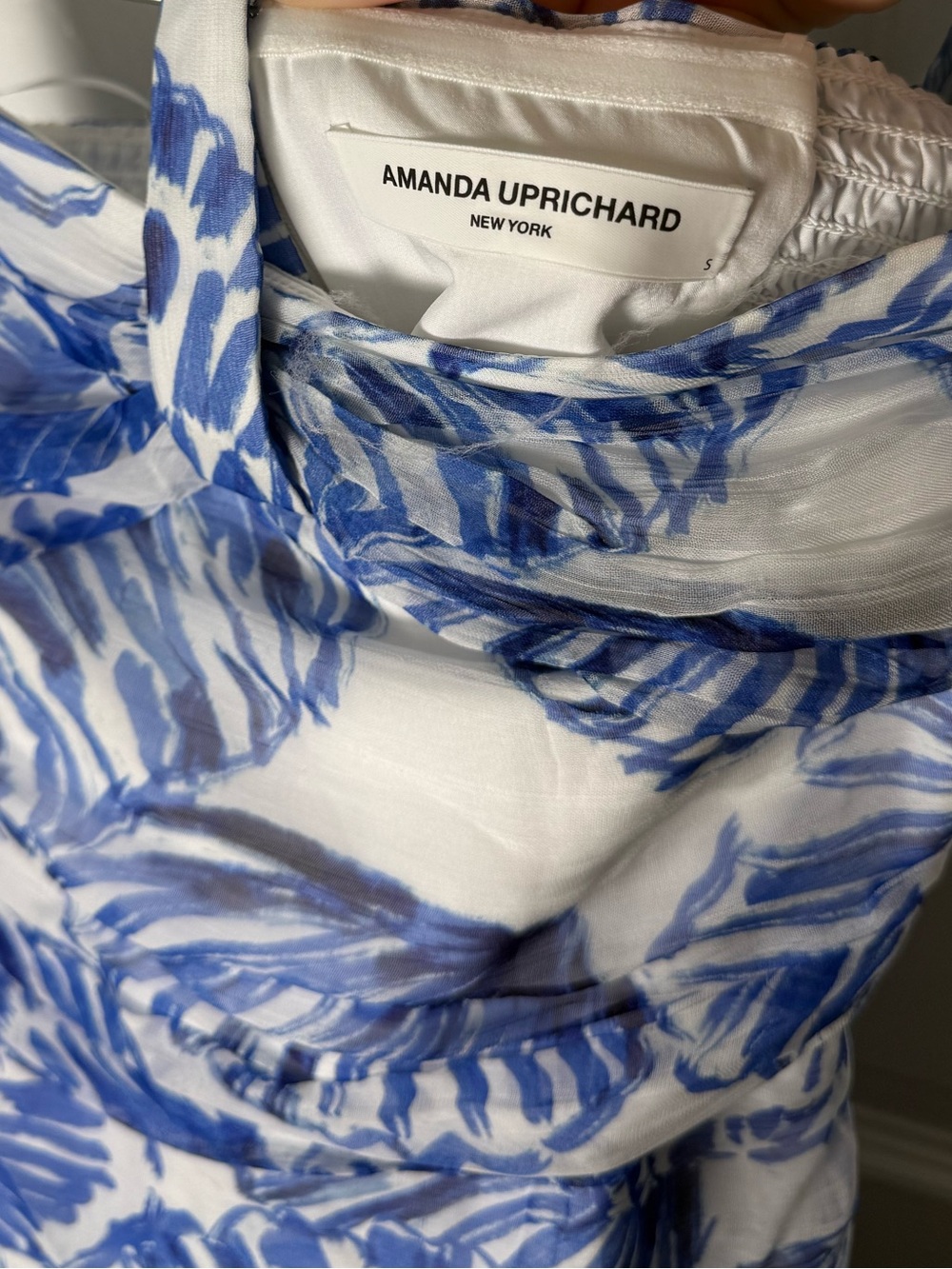 Amanda Uprichard Marabou Dress in Shell Print S - Picture 8 of 9